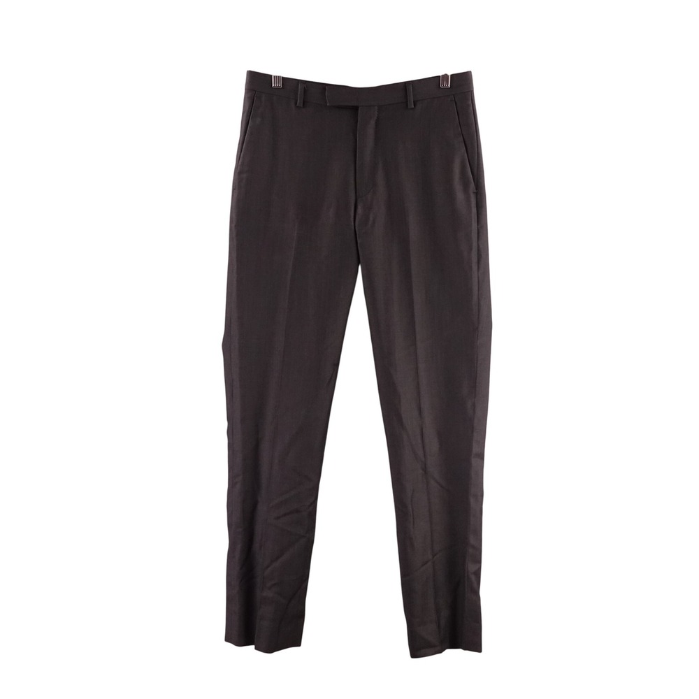Z Zegna Mens US 33 Wool Mohair Dress Pants Gray Flat Front Trousers IT 48R